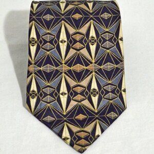Via Manzoni Classic Necktie  geometric pattern Colorful Business Formal Dandy
